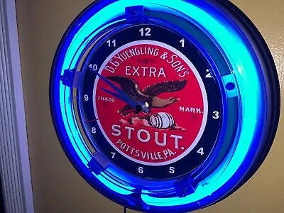 Yuengling Extra Stout Beer Bar Man Cave Neon Wall Clock Advertising Sign • $99.99