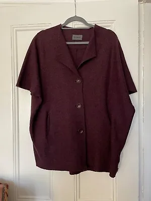 Oska Stylish Purple Layering Short Sleeved Cocoon Coat Vgc Size 1 Uk 12 14 16 • £55