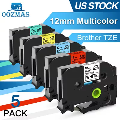 TZ-231 TZe-231 PT-D210 5PK Compatible Brother P-Touch 12mm Label Tape White 1/2 • $6.49