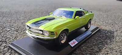 MAISTO 1:18 Scale Diecast Model Car 1970 Ford Mustang Mach 1 In Green • £54.98