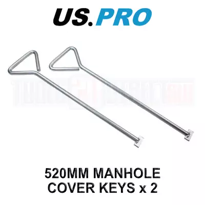 US PRO Tools 520MM T-End Manhole Cover Keys 2 Pack 2303 • £10.38