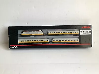 Marklin Mini-Club Z Gauge Lufthansa Airport Express Train Set Locomotive 3 Coach • £239.99