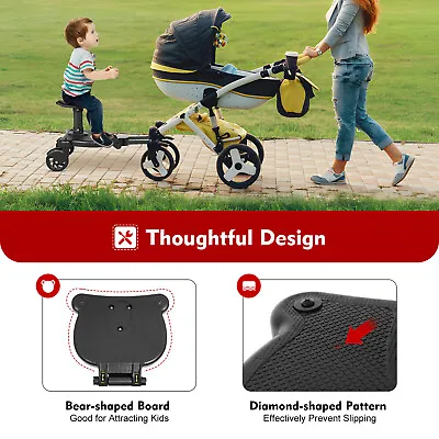 Universal 2 In 1 Stroller Ride Board W/ Detachable Seat Stroller Glider Board  • $32.30