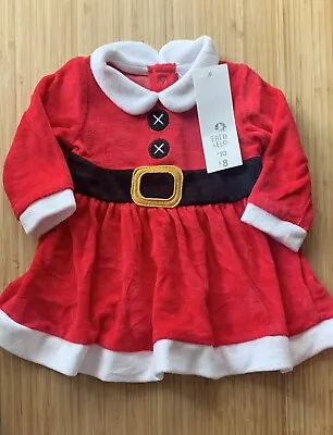 Baby Red Dress Christmas Xmas Dress 6-9 Months Santa Mrs Claus • £5.25