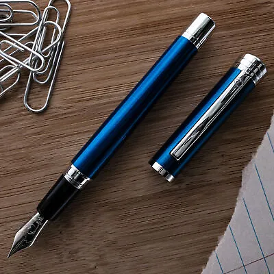 Monteverde Strata Fountain Pen Blue & Chrome Brand New In Box • $24.95