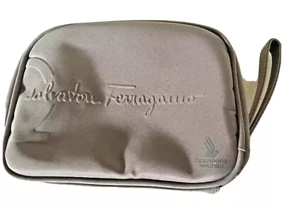 $20 • Buy Salvatore Ferragamo Singapore Airlines Cosmentic Bag Zip New Grey Pouch/Toiletry