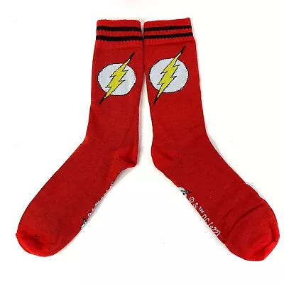 DC Comics THE FLASH SOCKS Red Yellow Lightning Bolt Men/women ADULT CREW OSFM • $4.89