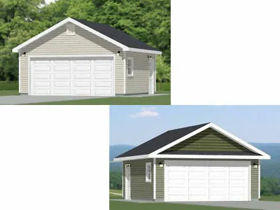 20x20 2-Car Garages -- 400 Sq Ft -- PDF Floor Plan -- Model 4A And 4C • $19.99