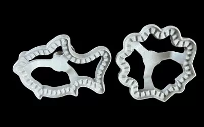 £18.78 • Buy 2 Cookie Cutters Fish And Geometric Shaped 1980s With Wood Handle EUC