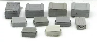 Maxmini MXMTR003 Crates (10) [Random] (Terrain) Wooden Boxes Scenery Miniatures • $13.99