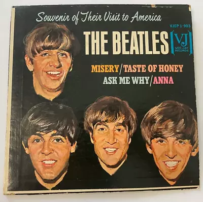 Beatles EP In Cardboard Sleeve - Souvenir Of Their Visit To America - Vee-Jay 45 • $21.62