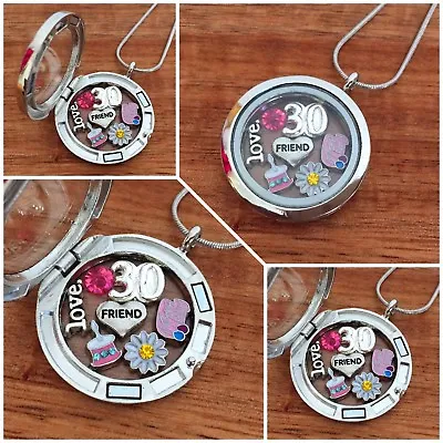 £5.99 • Buy Personalised BIRTHDAY Gifts Floating Memory Locket Necklace 15th 16th 18th 60th
