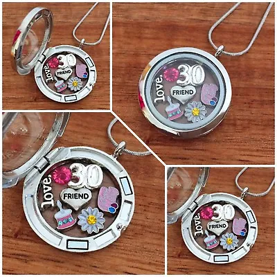 Personalised BIRTHDAY Gifts Floating Memory Locket Necklace 15th 16th 18th 60th • £5.99