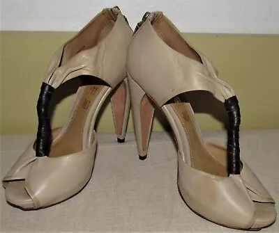 L.a.m.b. Lamb Women High Heels Brown Tan All Leather Size 8.5 Guc • $20