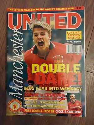 May 1996 Official Manchester United Magazine Vol 4 # 5 + Poster Giggs & Cantona • £1.49