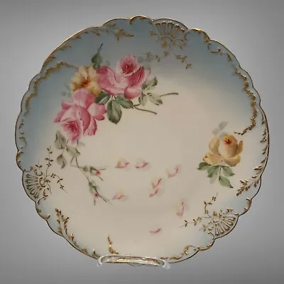 C Ahrenfeldt Limoges Depose Plate 9.25” Diameter Roses Floral • $17.50