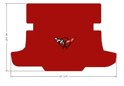 $180.99 • Buy NEW! DECK MAT 1997-2004 C5 Corvette W/ Embroidered Flag Emblem Logo Red Carpet 
