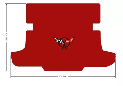 NEW! DECK MAT 1997-2004 C5 Corvette W/ Embroidered Flag Emblem Logo Red Carpet  • $180.99