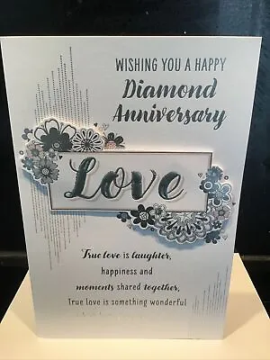 £3.99 • Buy 60th Diamond Anniversary Wedding Card High Quality Nice Verse