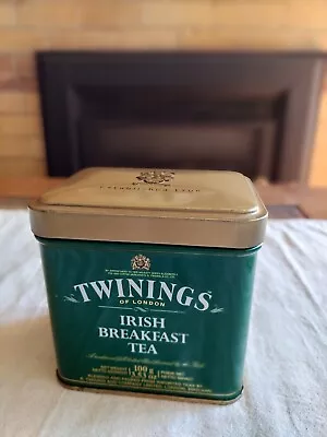 Twinings Of  London Green & Gold Irish Breakfast Tea Tin -empty • $10