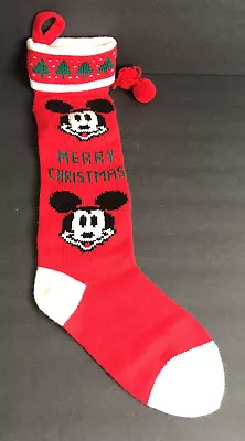 The Walt Disney Company Christmas Stocking Mickey Mouse Vintage 1987 Knit 22” • $10.38