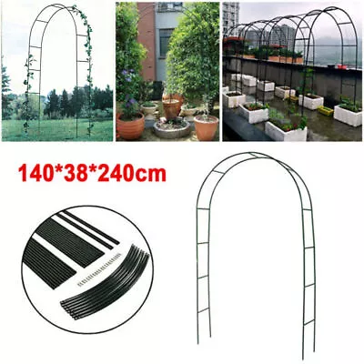 2.4M Metal Garden Decor Ornament Pathway Climbing Plant Support Gate Arch Arbour • $32.89