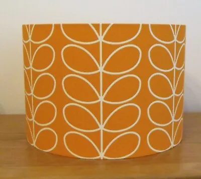 Orla Kiely Lampshade Handmade In Linear Stem Papaya Orange Fabric • £22