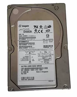 36GB Seagate Cheetah ST336607LC 9V4006-003 Ultra320 SCSI 80-pin SCA Hard Drive • £25