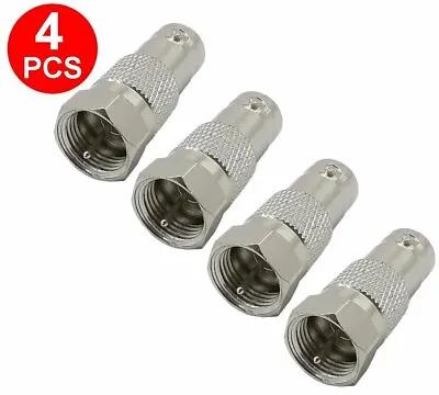 4 Pcs BNC Female To F Type Male Coax Coaxial Cable Connector Adapter Converter • $8.49