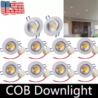 10PCS Dimmable COB LED Recessed Ceiling Light Downlight Spotlight With Drivers • $35.99