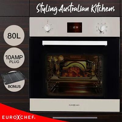 EuroChef 80L OvenFan Forced Wall Built In Electric Stainless Steel • $535