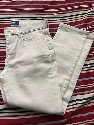 Old Navy Girls Skinny Jeans Denim  Size 14 White Color  Mid Rise • $12