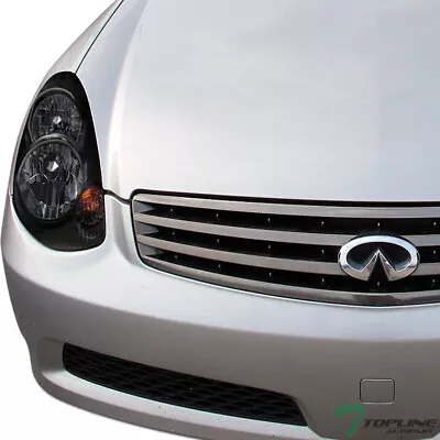 Topline For 2003-2004 Infiniti G35 4Dr Sedan Black Housing Headlights Signal KS • $167