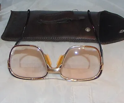 Vintage ELASTA Safilo Brown Half Gold Tone Rim Mens Eyeglasses 3008 53-18-140 • $22.79