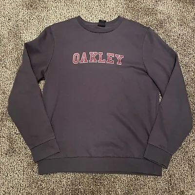Oakley Pullover Crewneck Sweatshirt Gray Red Mens XL • $6