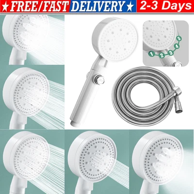 $10.59 • Buy High Pressure Shower Head 5 Settings Spray Handheld Showerhead /Shower Head Hose