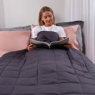 Highams Weighted Blanket 100% Cotton Sensory Anxiety Sleep Therapy Kids / Adults • £33.99