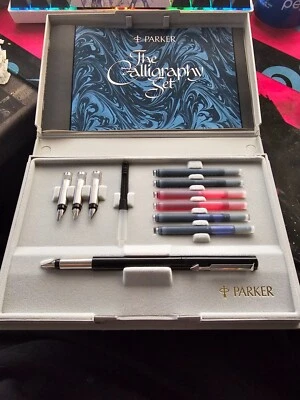 £60 • Buy Parker The Calligraphy Set Fountain Pen Nibs Ink Boxed