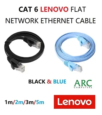 $3.50 • Buy Lenovo CAT6 RJ45 Ethernet Network Flat Colour Cable Patch Lead  1m/2m/3m/5m