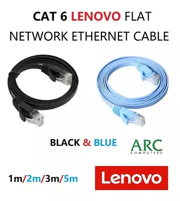 Lenovo CAT6 RJ45 Ethernet Network Flat Colour Cable Patch Lead  1m/2m/3m/5m • $6.50