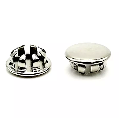 1/2” Snap In Panel Plugs Bright Nickel Plated Steel Hole Covers Car Boat Truck • $13.95