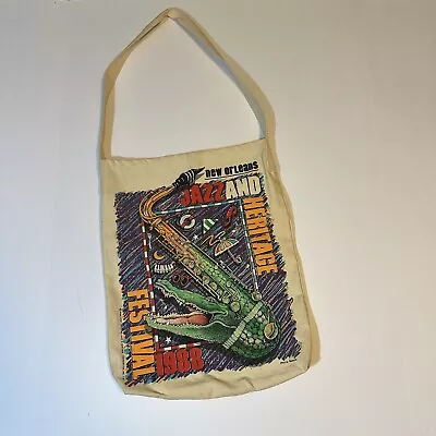 Vtg 1988 New Orleans Jazz & Heritage Festival Canvas Tote Bag NOLA Music • $20