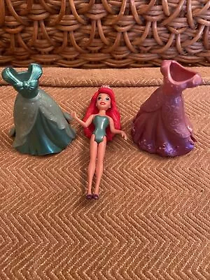 Disney Princess Ariel Magiclip Magic Clip Doll & 2 Dresses Mattel Little Mermaid • £10.99