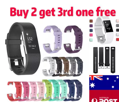 $3.99 • Buy For Fitbit Charge 2 Silicone Band Replacement Wristband Watch Strap Bracelet New
