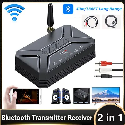 Bluetooth Transmitter Receiver Long Range For TV Home Car Stereo Audio Adapter • $14.24
