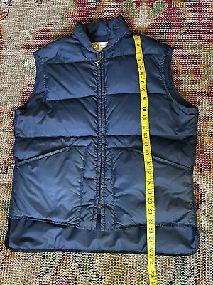 Vintage Hirsch Weis White Stag Puffer Down Vest Mens Navy Small  • $45