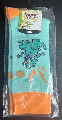 Nickelodeon Rugrats Reptar Crew Socks - Size 10-13 - New - Bright Vibrant Colors • $7.99