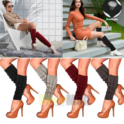 Women Winter Leg Warmers Knit Crochet High Knee Leggings Warm Boot Socks Slouch • $10.63