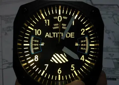Alarm Desk Clock Aviation Cessna Aircraft Altitude Meter Silence No Tick Sound • $75