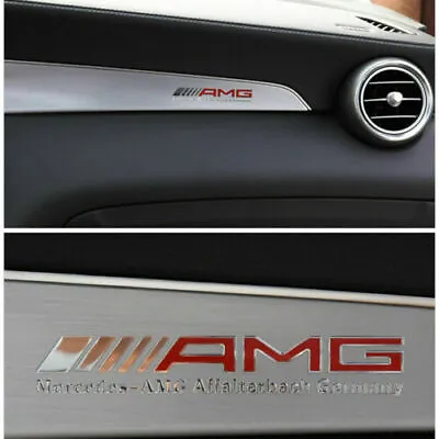£8.99 • Buy 2pcs AMG Interior Emblem Aluminum Decal Sticker Badge For Mercedes Benz
